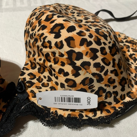 Adore Me 34DD Cheetah Print Underwire Bra, NWT, T-Shirt Lightly Filled Cups - Picture 3 of 9